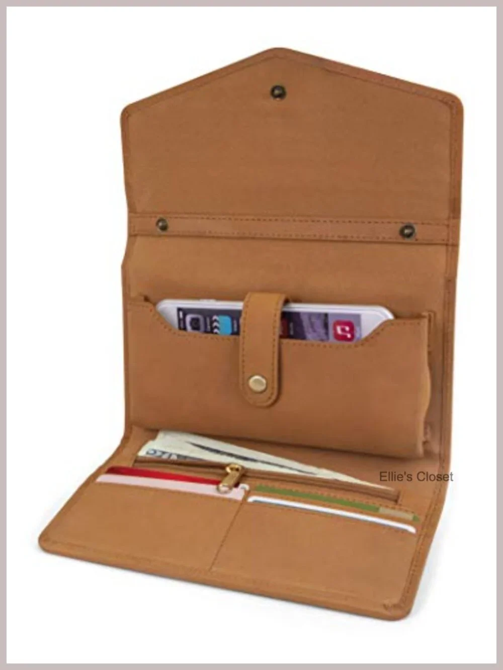 Leather RFID Crossbody Wallet Phone Bag with Detachable Strap
